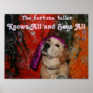 Golden Retriever Fortune Teller Poster