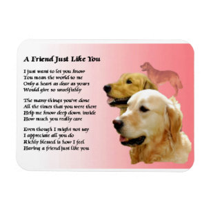 Golden Retriever Friend Poem Magnet