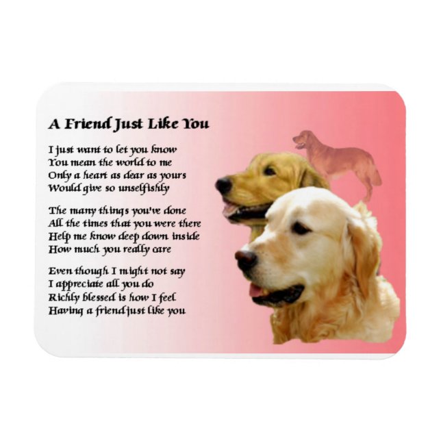 Golden Retriever Friend Poem Magnet (Horizontal)