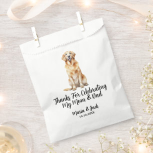 Golden Retriever Full Colour Pet Wedding Favour Bag