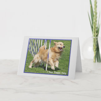 Golden Retriever Funny Birthday Card "Flappy"