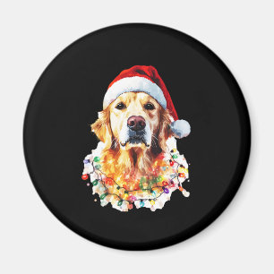 Golden Retriever Funny dog Christmas Santa Hat lig Magnet