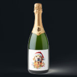 Golden Retriever Funny dog Christmas Santa Hat lig Sparkling Wine Label<br><div class="desc">Golden Retriever Funny dog Christmas Santa Hat lights tree Men Women Kids (1)</div>