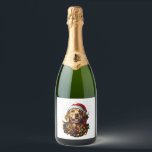 Golden Retriever Funny dog Christmas Santa Hat lig Sparkling Wine Label<br><div class="desc">Golden Retriever Funny dog Christmas Santa Hat lights tree Men Women Kids (2)</div>