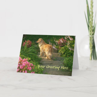 Golden Retriever Garden Greeting Card