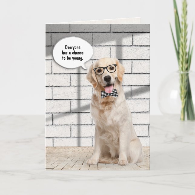 Golden Retriever Getting Older Birthday Card (Front)