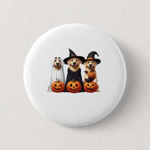 Golden Retriever Ghost Halloween Dog Lovers 2 Inch Round Button