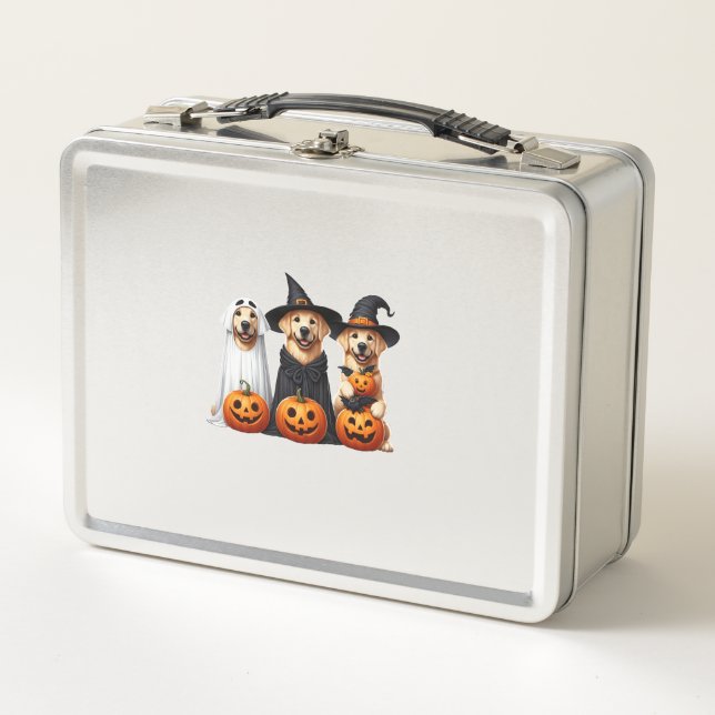 Golden Retriever Ghost Halloween Dog Lovers  Metal Lunch Box (Front)