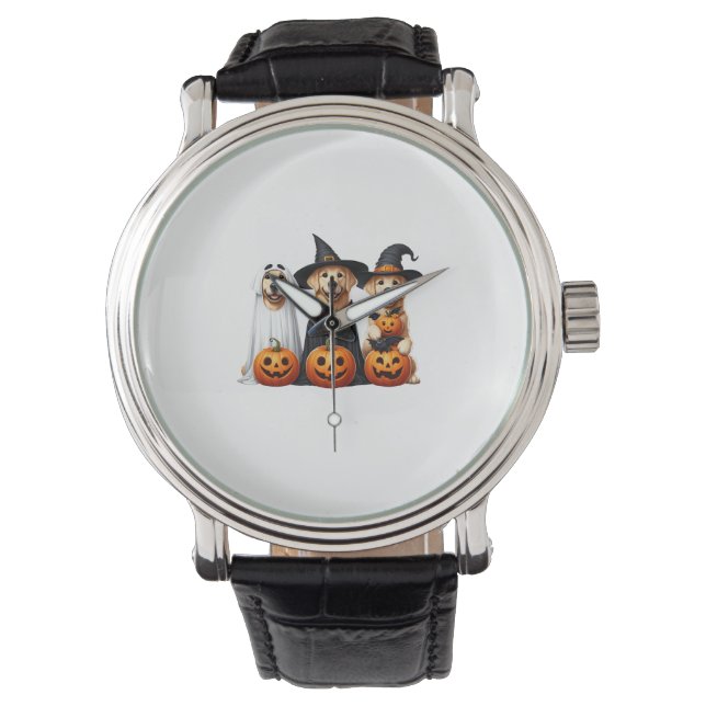 Golden Retriever Ghost Halloween Dog Lovers  Watch (Front)