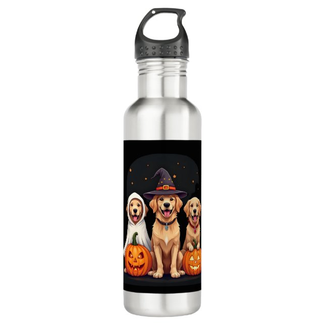 Golden Retriever Ghost Halloween Trick Or Treat Do 710 Ml Water Bottle (Front)