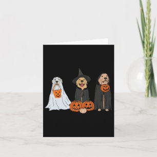 Golden Retriever Ghost Halloween Trick Or Treat Do Card