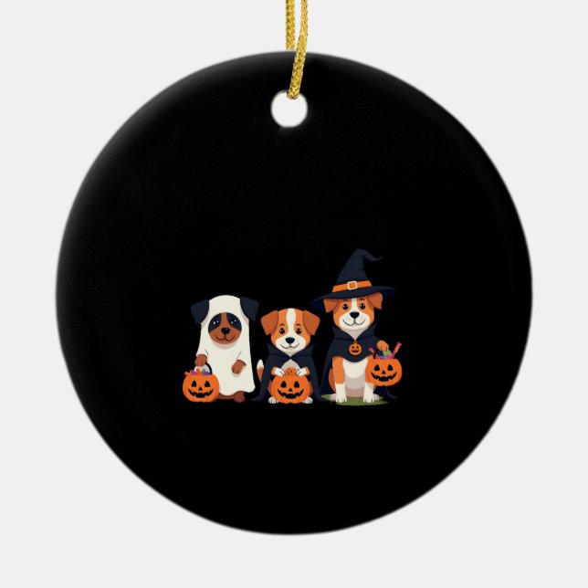 Golden Retriever Ghost Halloween Trick Or Treat Do Ceramic Ornament (Front)