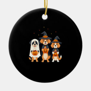 Golden Retriever Ghost Halloween Trick Or Treat Do Ceramic Ornament