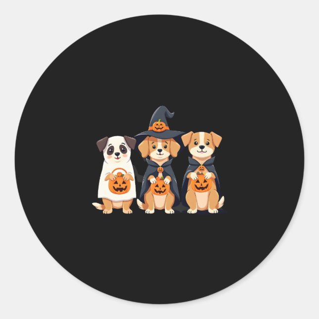 Golden Retriever Ghost Halloween Trick Or Treat Do Classic Round Sticker (Front)