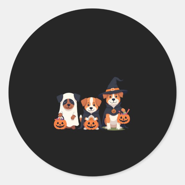 Golden Retriever Ghost Halloween Trick Or Treat Do Classic Round Sticker (Front)