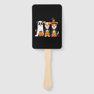 Golden Retriever Ghost Halloween Trick Or Treat Do Hand Fan
