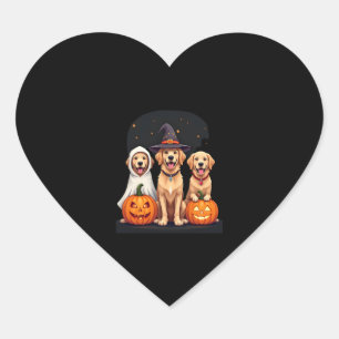Golden Retriever Ghost Halloween Trick Or Treat Do Heart Sticker