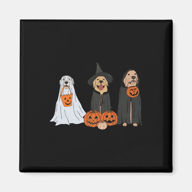 Golden Retriever Ghost Halloween Trick Or Treat Do Magnet (Front)