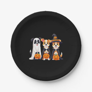 Golden Retriever Ghost Halloween Trick Or Treat Do Paper Plate