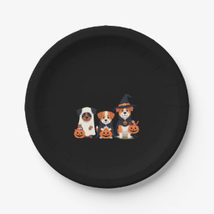 Golden Retriever Ghost Halloween Trick Or Treat Do Paper Plate