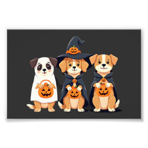 Golden Retriever Ghost Halloween Trick Or Treat Do Photo Print