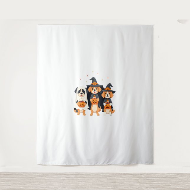 Golden Retriever Ghost Halloween Trick Or Treat Do Tapestry (Front)