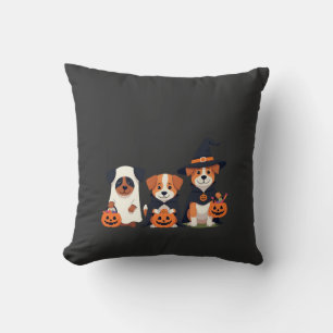 Golden Retriever Ghost Halloween Trick Or Treat Do Throw Pillow