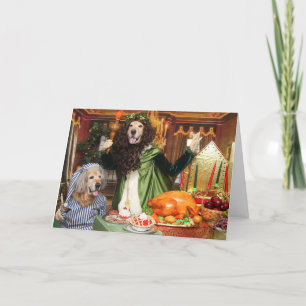 Golden Retriever Ghost of Christmas Present Card