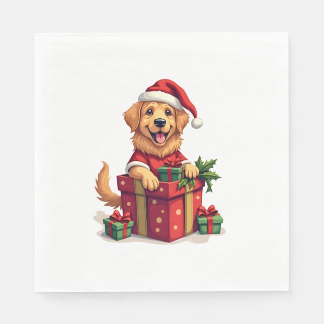 Golden Retriever Gift Wrap Napkin (Front)