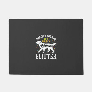 Golden Retriever Glitter Dog Hair Design Doormat