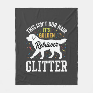 Golden Retriever Glitter Dog Hair Design Fleece Blanket