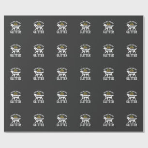 Golden Retriever Glitter Dog Hair Design Wrapping Paper