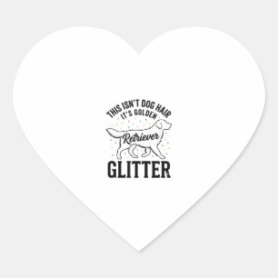 Golden Retriever Glitter Vintage Dog Hair Shirt_1 Heart Sticker