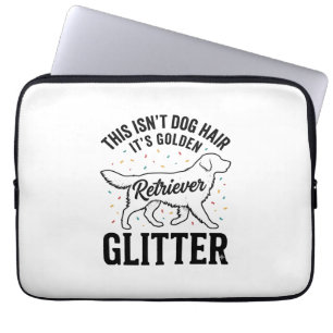 Golden Retriever Glitter Vintage Dog Hair Shirt_1 Laptop Sleeve