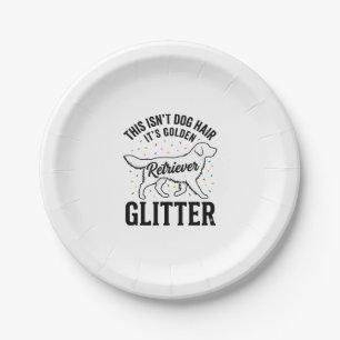 Golden Retriever Glitter Vintage Dog Hair Shirt_1 Paper Plate