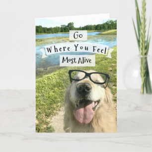 Golden Retriever Go Where You Feel Inspirational Card