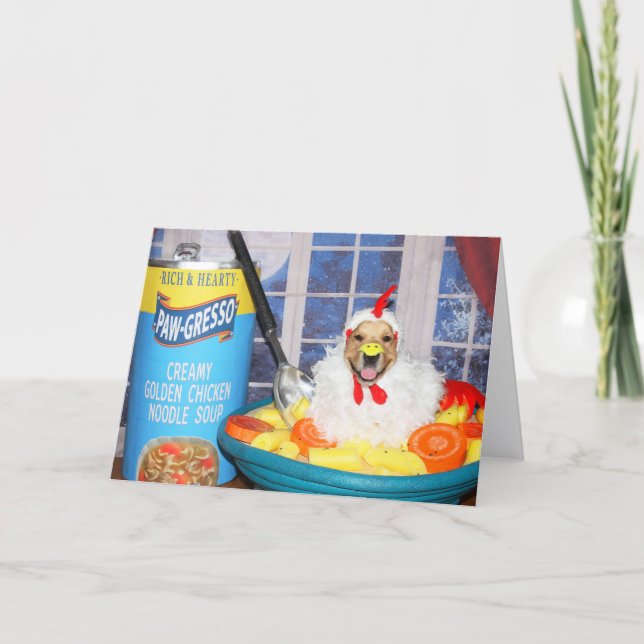 Golden Retriever Golden Chicken Soup Card (Front)