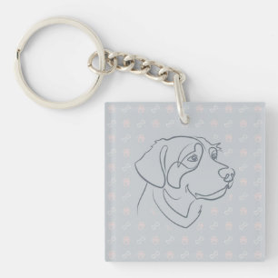 Golden Retriever Golden Pattern Keychain