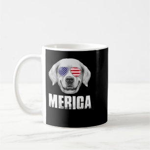 Golden Retriever Goldie Dog USA American Flag US P Coffee Mug