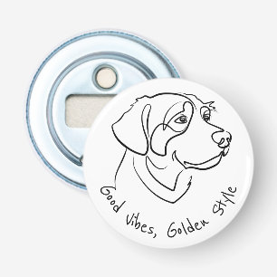 Golden Retriever - Good Vibes, Golden Style Bottle Opener