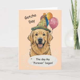 Golden Retriever Gotcha Day Celebration Card