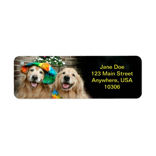 Golden Retriever Groovy Return Address Labels