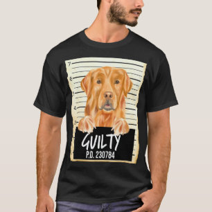 Golden Retriever Guilty Dog Mugshot T-Shirt