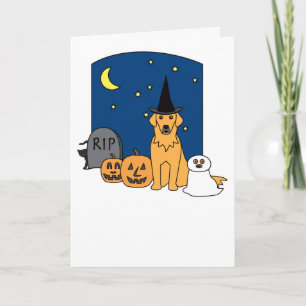 Golden Retriever Halloween Card