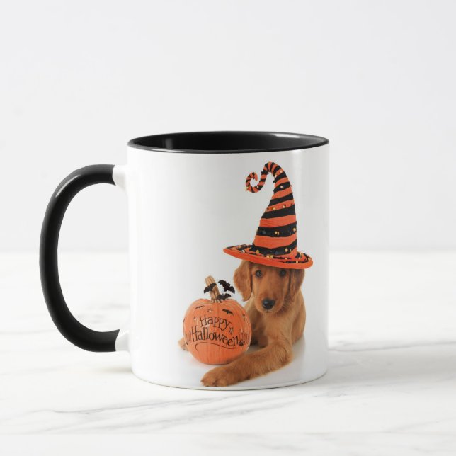 Golden Retriever Halloween Design Mug (Left)
