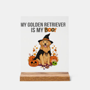 Golden Retriever Halloween Dog My Golden Retrieve Acrylic Sign