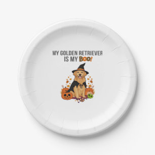 Golden Retriever Halloween Dog  My Golden Retrieve Paper Plate
