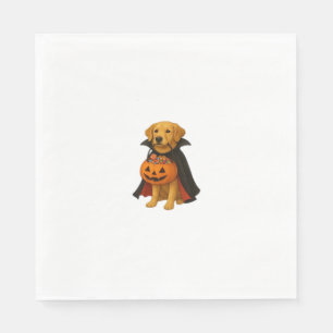 Golden Retriever Halloween Dog with Pumpkin Candy  Napkin