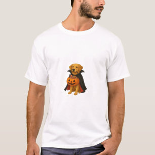 Golden Retriever Halloween Dog with Pumpkin Candy  T-Shirt