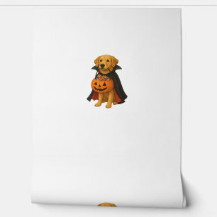 Golden Retriever Halloween Dog with Pumpkin Candy  Wallpaper